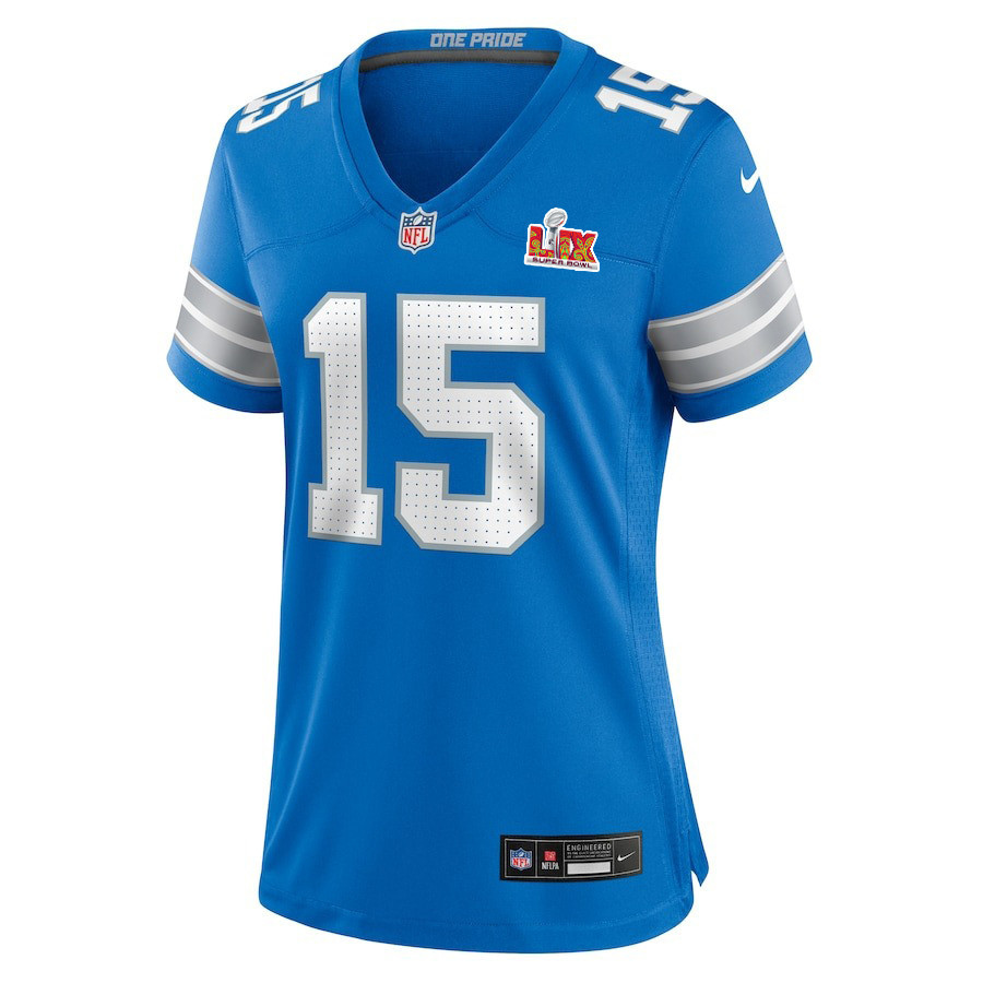 Ennis Rakestraw Jr. #15 Detroit Lions Super Bowl LIX Blue NFL Jersey Women's