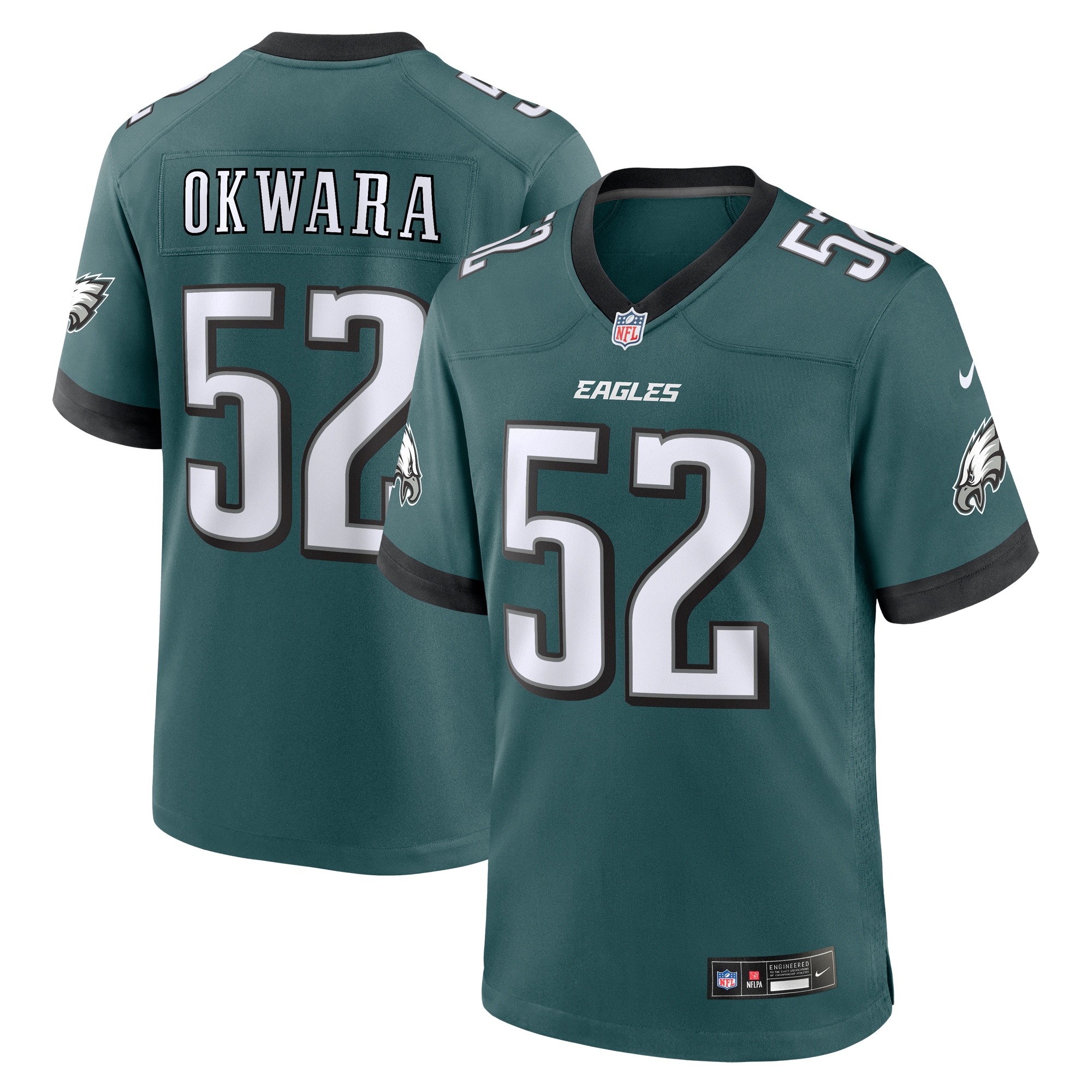 Philadelphia Eagles Julian Okwara Midnight Green Game NFL Jersey Men's