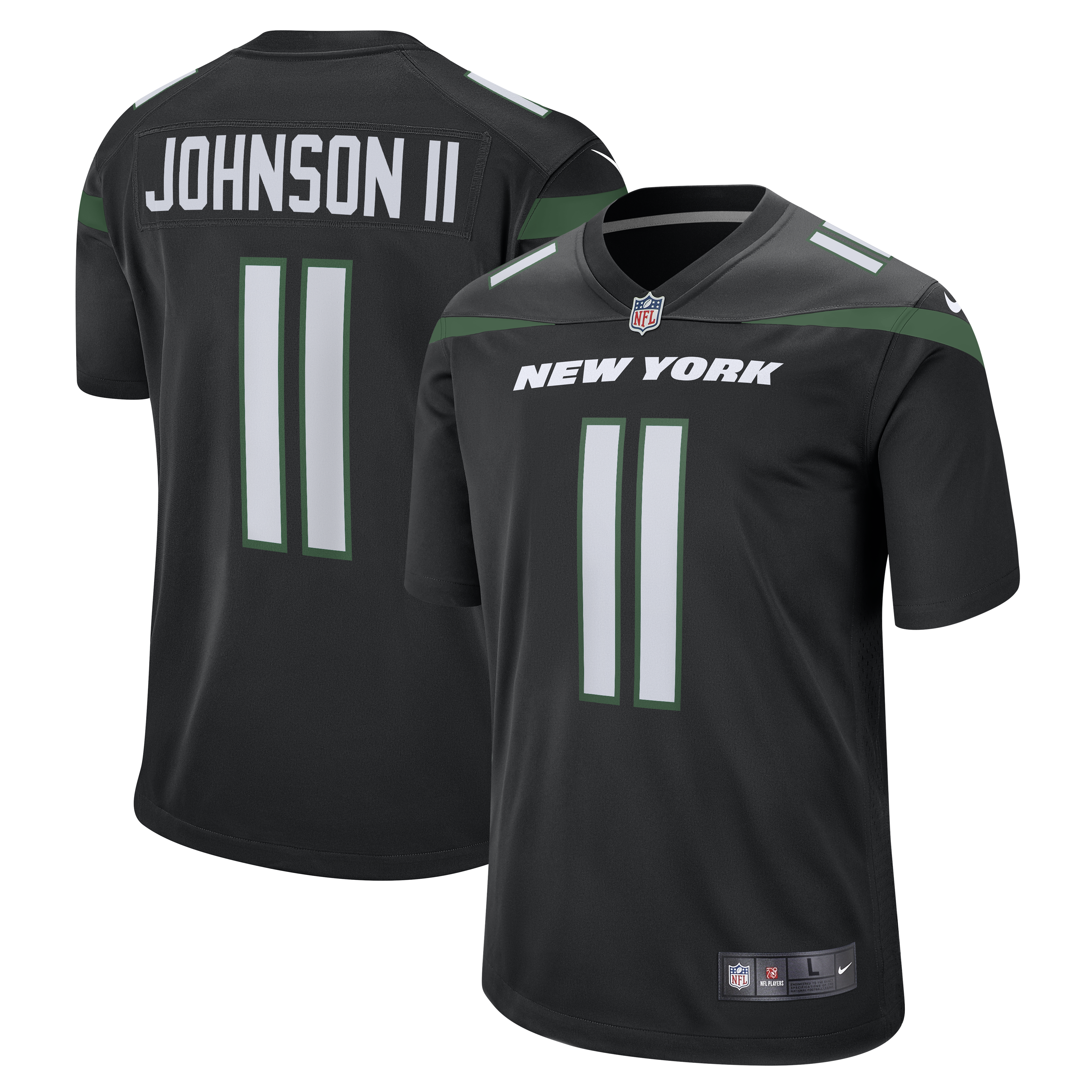 New York Jets Jermaine Johnson II Stealth Black Alternate Game NFL Jersey Men's