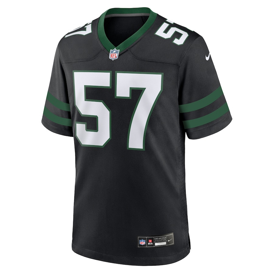 C.J. Mosley 57 New York Jets Alternate Game Legacy Black NFL Jersey Men's