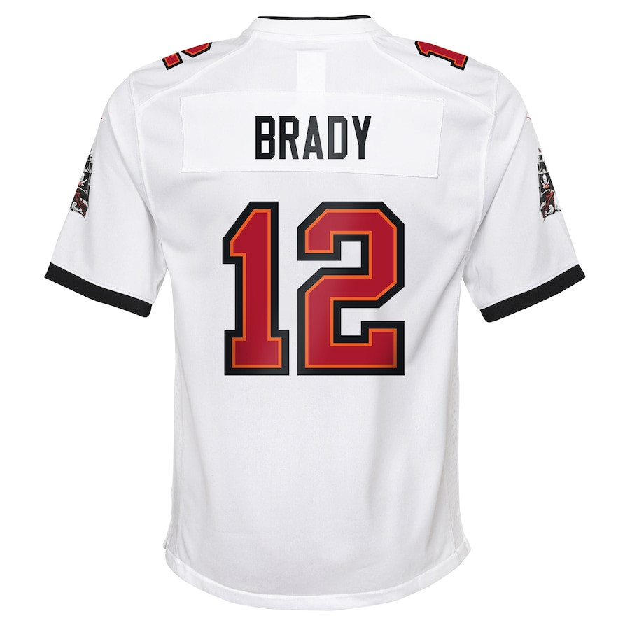Tom Brady 12 Tampa Bay Buccaneers Game White NFL Jersey Youth