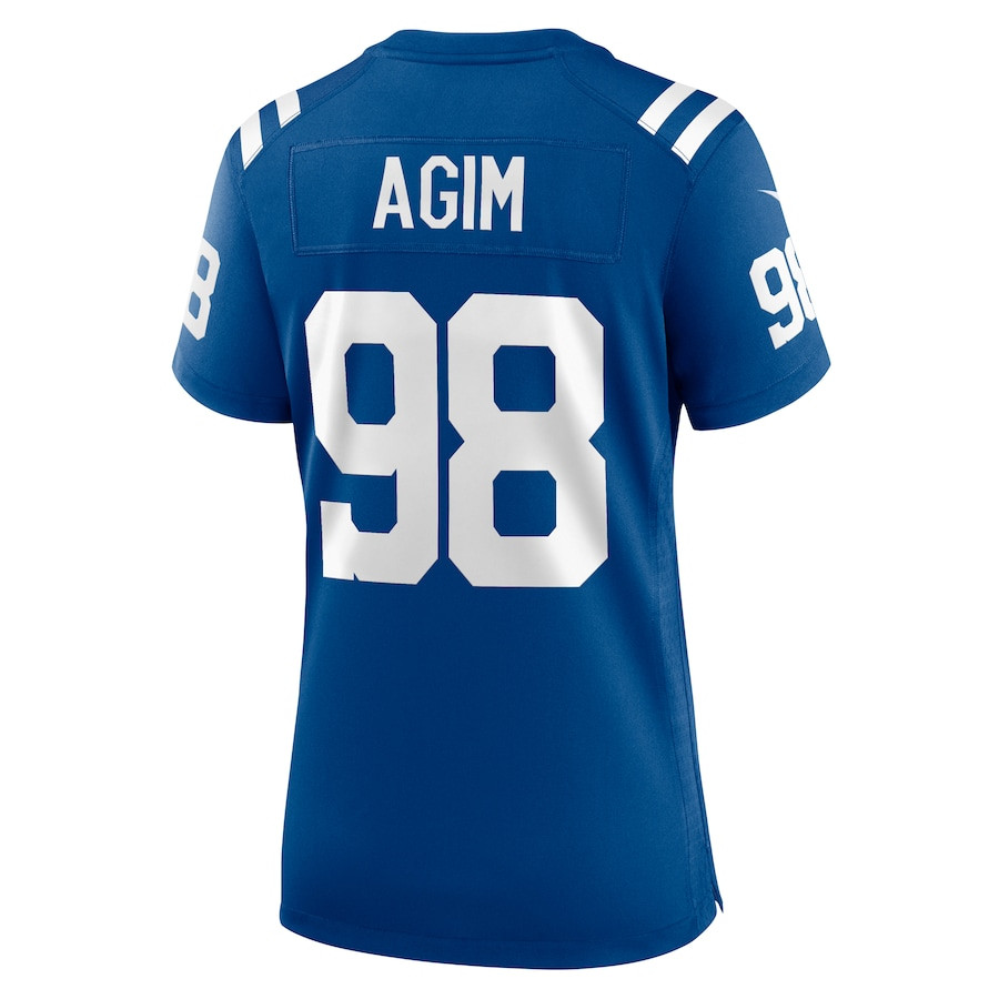 McTelvin Agim 98 Indianapolis Colts Game Royal NFL Jersey Women's