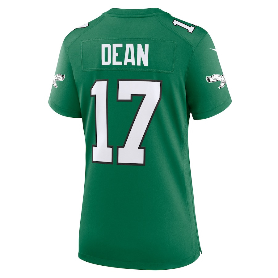 Nakobe Dean 17 Philadelphia Eagles Alternate Game Kelly Green NFL Jersey Women's
