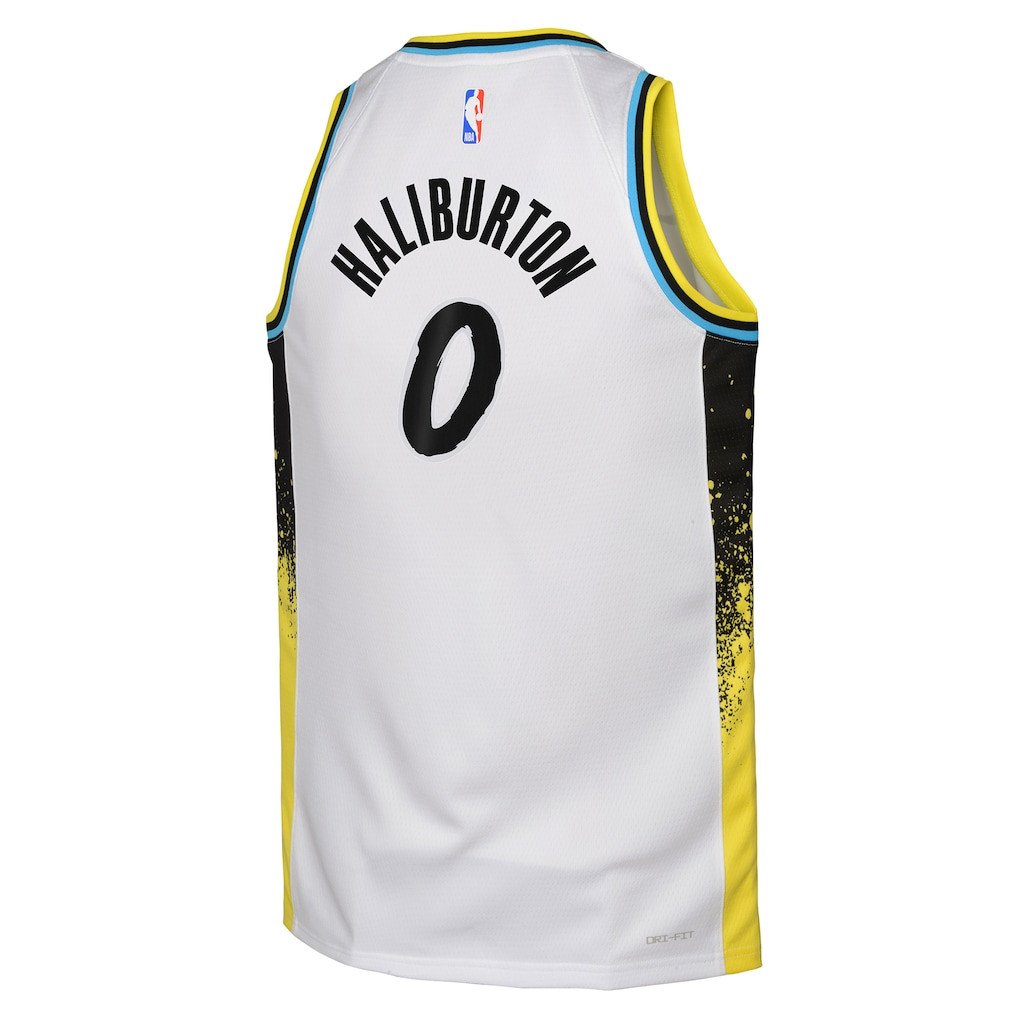 Tyrese Haliburton 0 Indiana Pacers 2024/25 Swingman Playe City Editio White NBA Jersey Youth