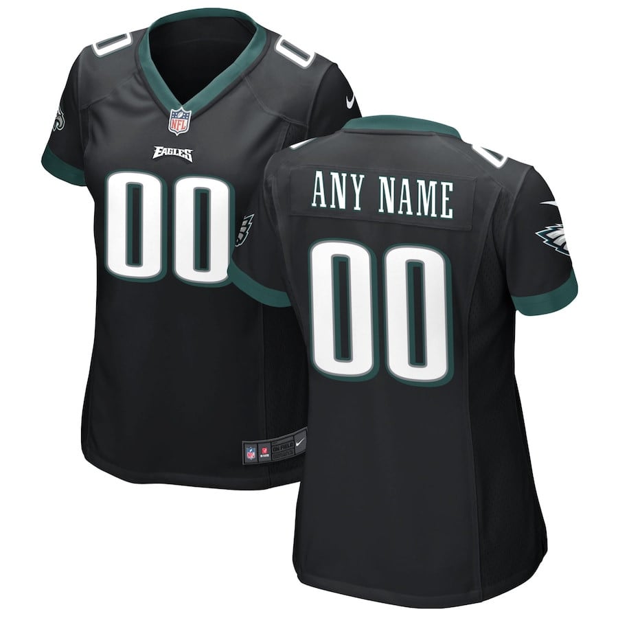Philadelphia Eagles Alternate Custom Game Black NFL Jersey Women's