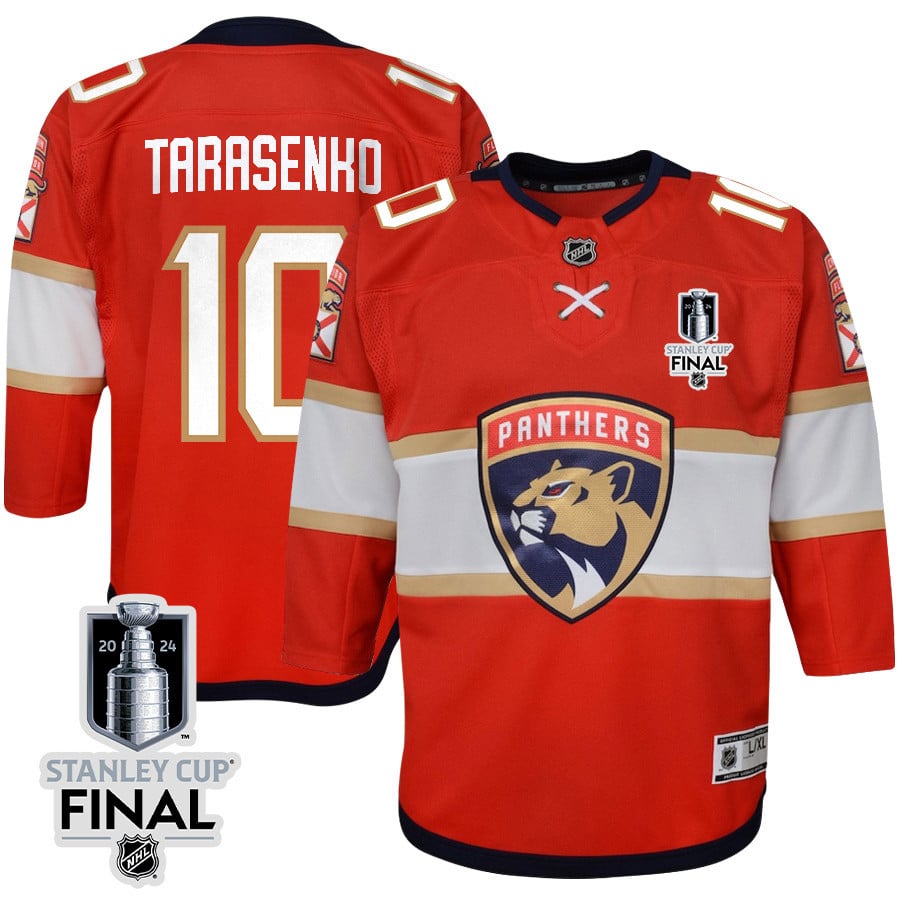 Vladimir Tarasenko 10 Florida Panthers 2024 STANLEY CUP Final Home Breakaway Red NHL Jersey Youth