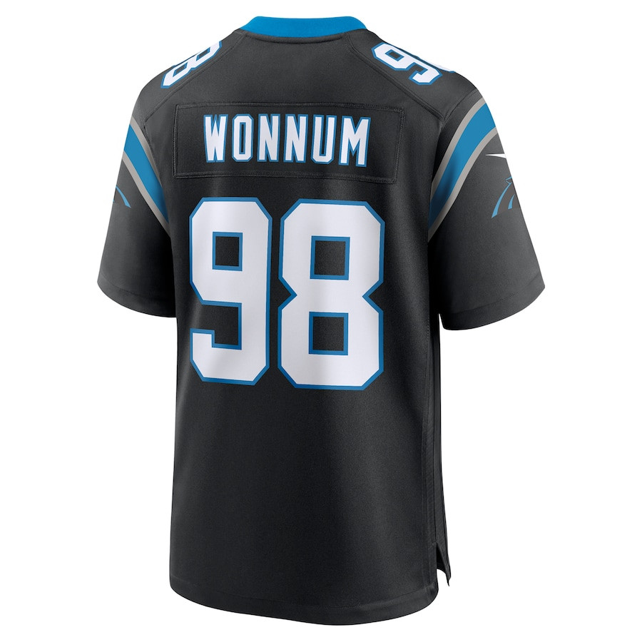 D.J. Wonnum 98 Carolina Panthers Game Black NFL Jersey Men's