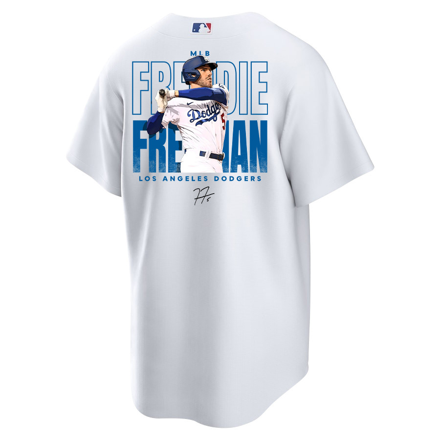 Freddie Freeman 5 Los Angeles Dodgers Signed Home Run 2023 Home Player White MLB Jersey Men's