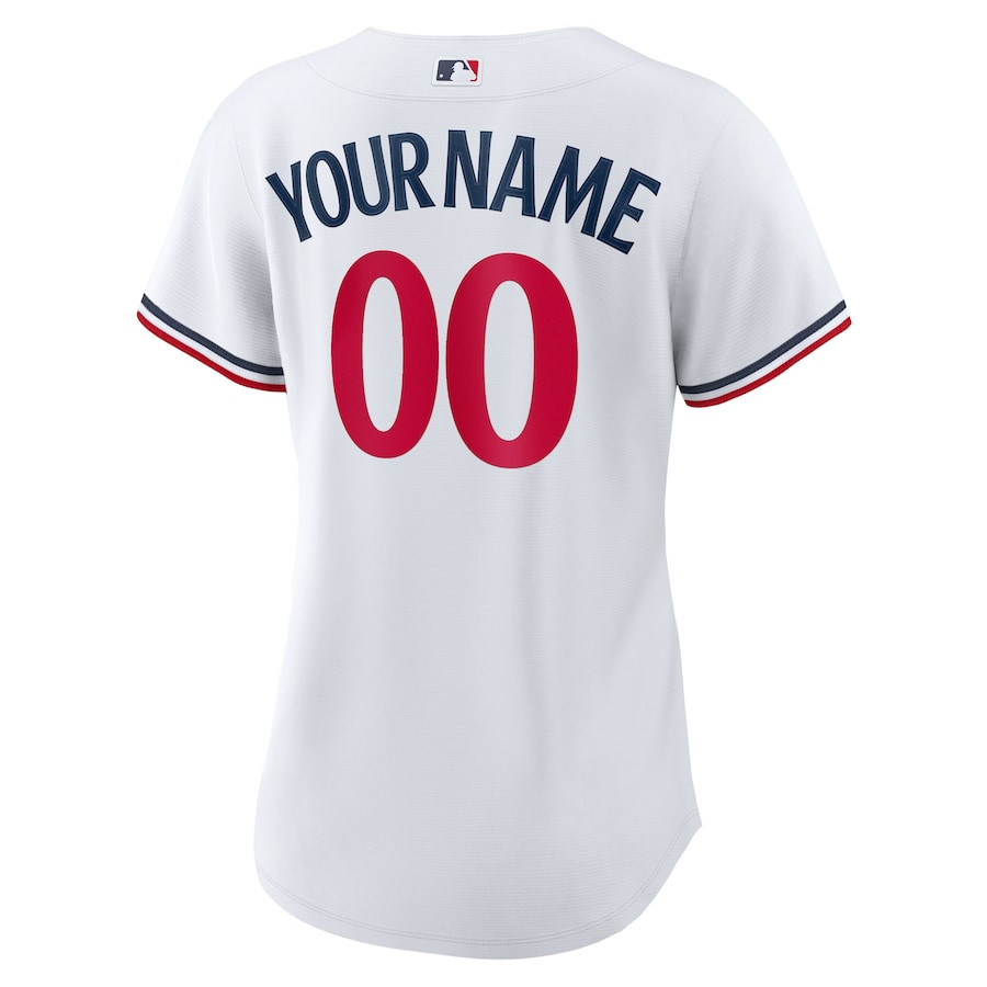 Minnesota Twins Team Logo Home Custom White MLB Jersey Women's