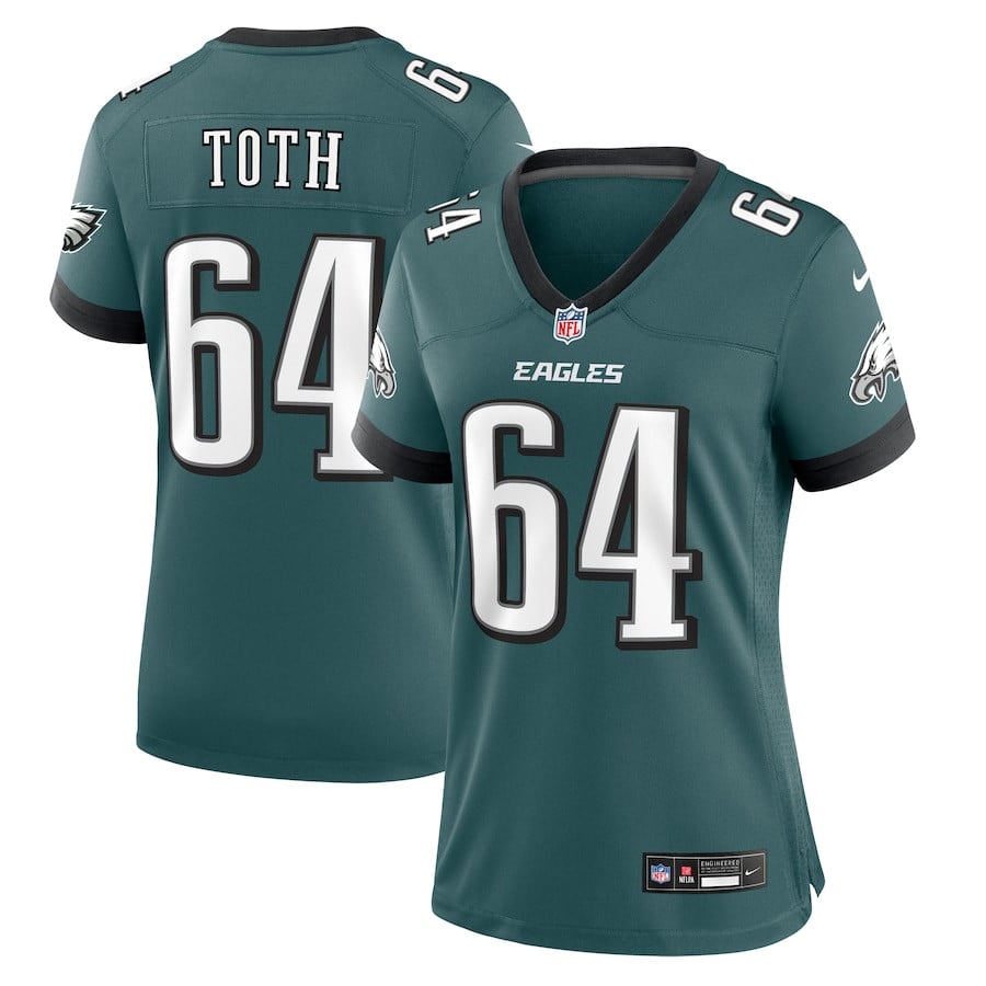 Brett Toth 64 Philadelphia Eagles Game Midnight Green NFL Jersey Women's