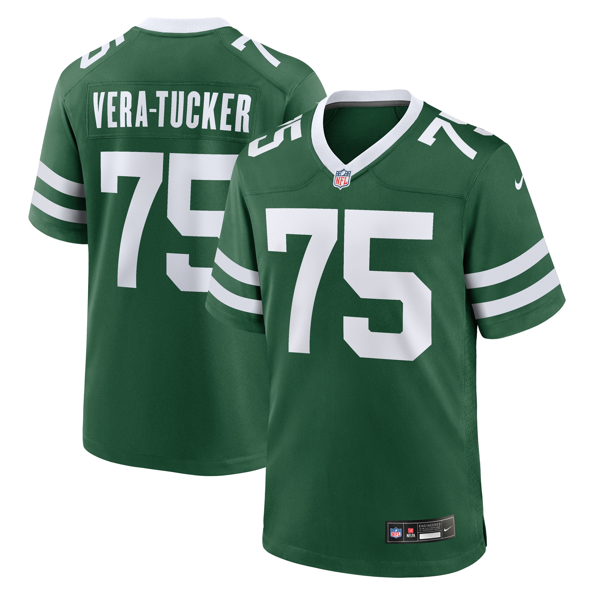 New York Jets Alijah Vera-Tucker Legacy Green Team Game NFL Jersey Men's