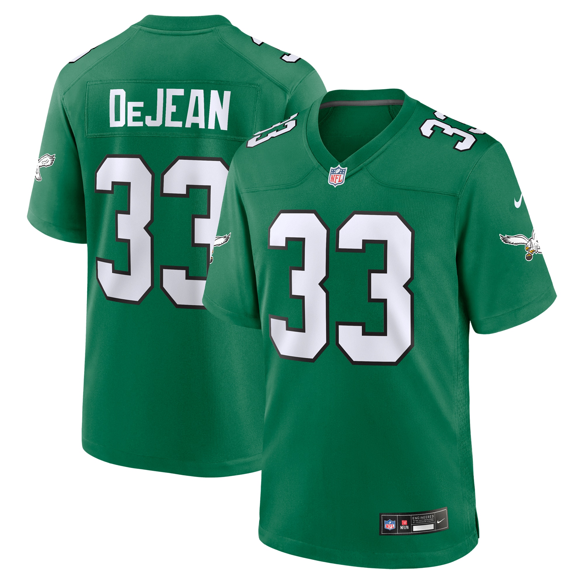 Philadelphia Eagles Cooper DeJean Kelly Green Alternate Game NFL Jersey Men's