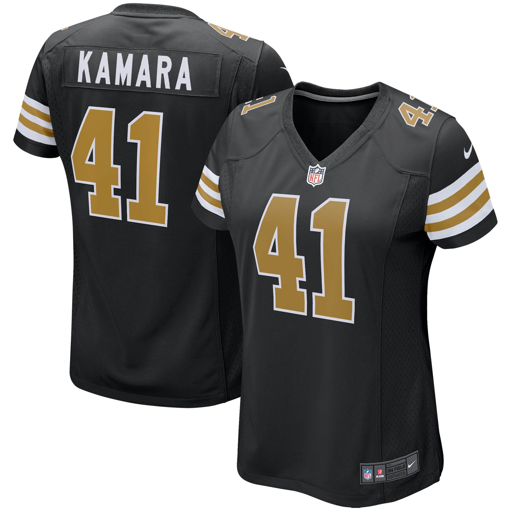New Orleans Saints Alvin Kamara Black Player NFL Jersey Women's