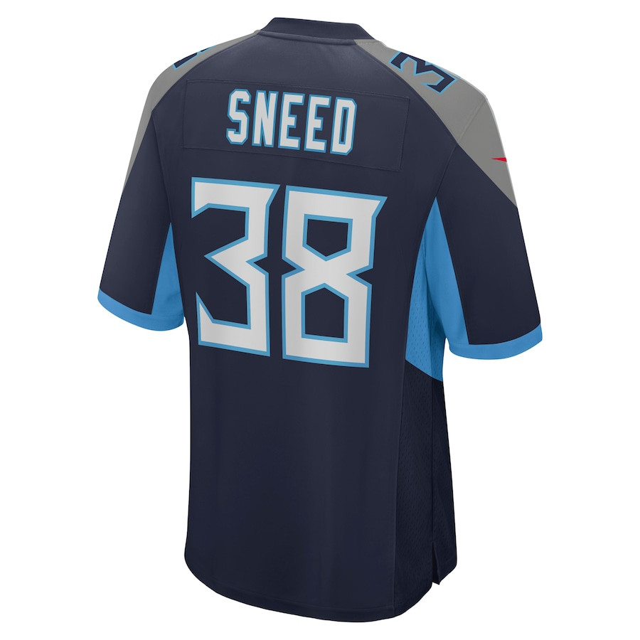 L'Jarius Sneed 38 Tennessee Titans Team Game Navy NFL Jersey Men's
