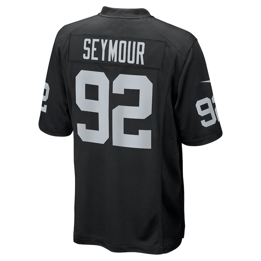 Richard Seymour 92 Las Vegas Raiders Retired Game Black NFL Jersey Men's