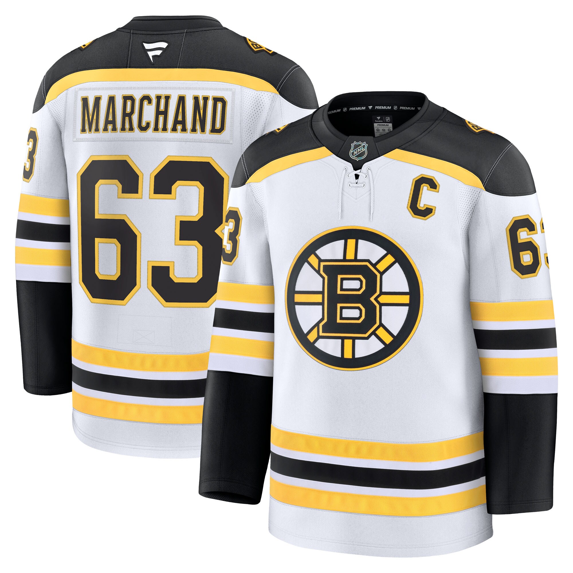 Boston Bruins Brad Marchand White Away Premium NHL Jersey Men's