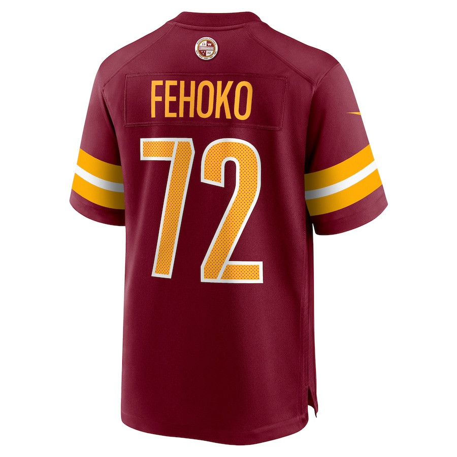 Viliami Fehoko Jr. 72 Washington Commanders Team Game Burgundy NFL Jersey Men's