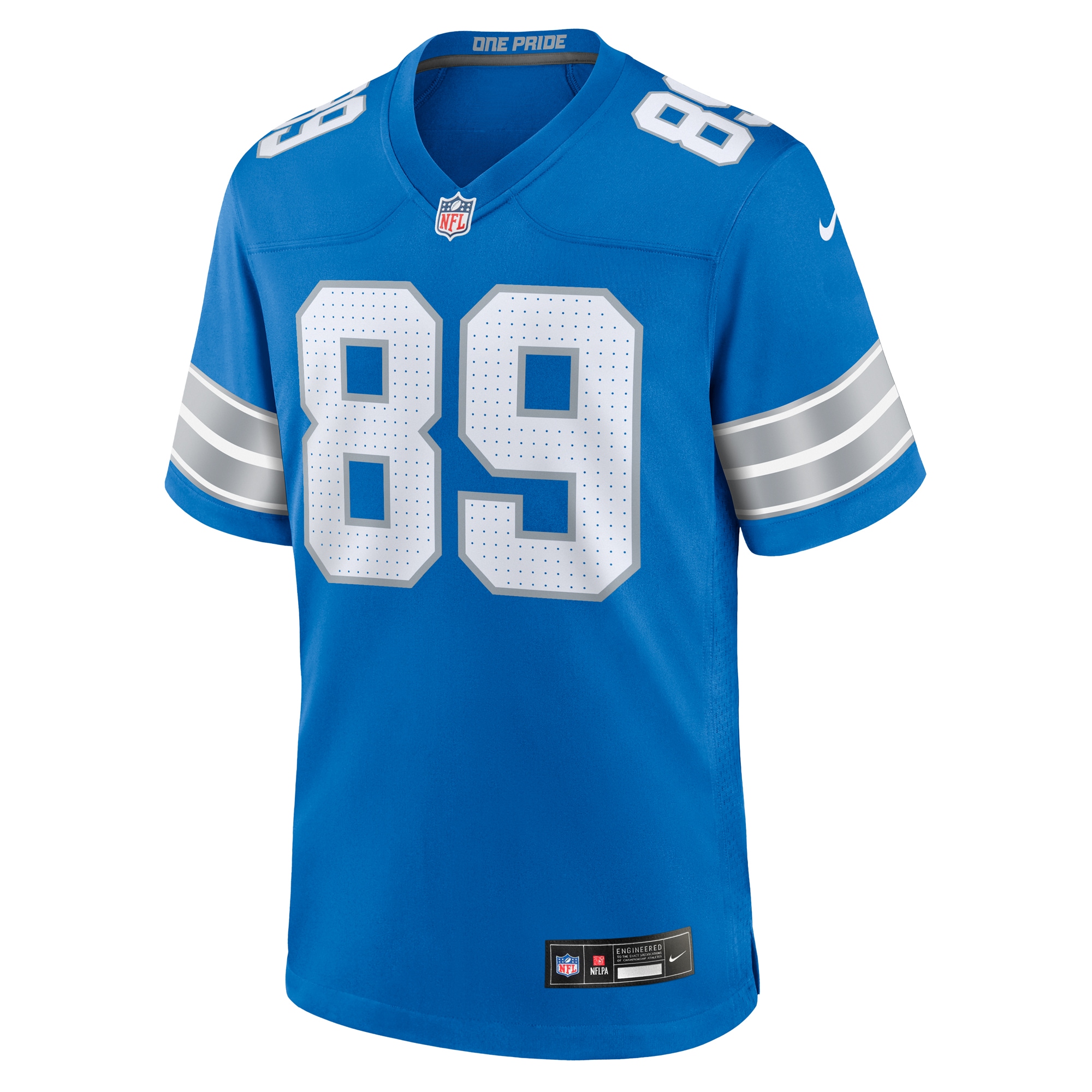 Detroit Lions Brock Wright Blue Team Game NFL Jersey Men's