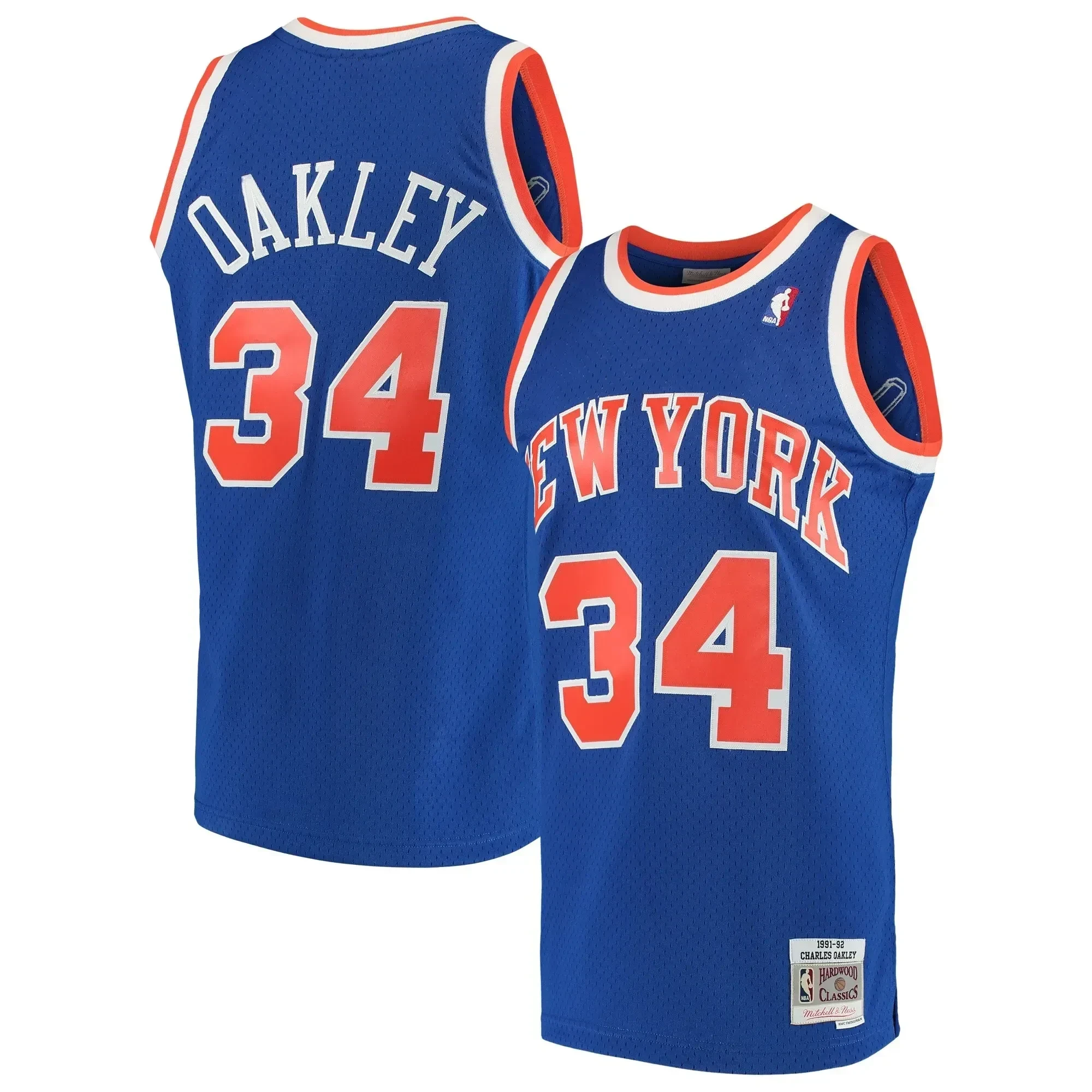 Charles Oakley New York Knicks Mitchell Ness 1991-92 Hardwood Classics Swingman Blue NBA Jersey Men's