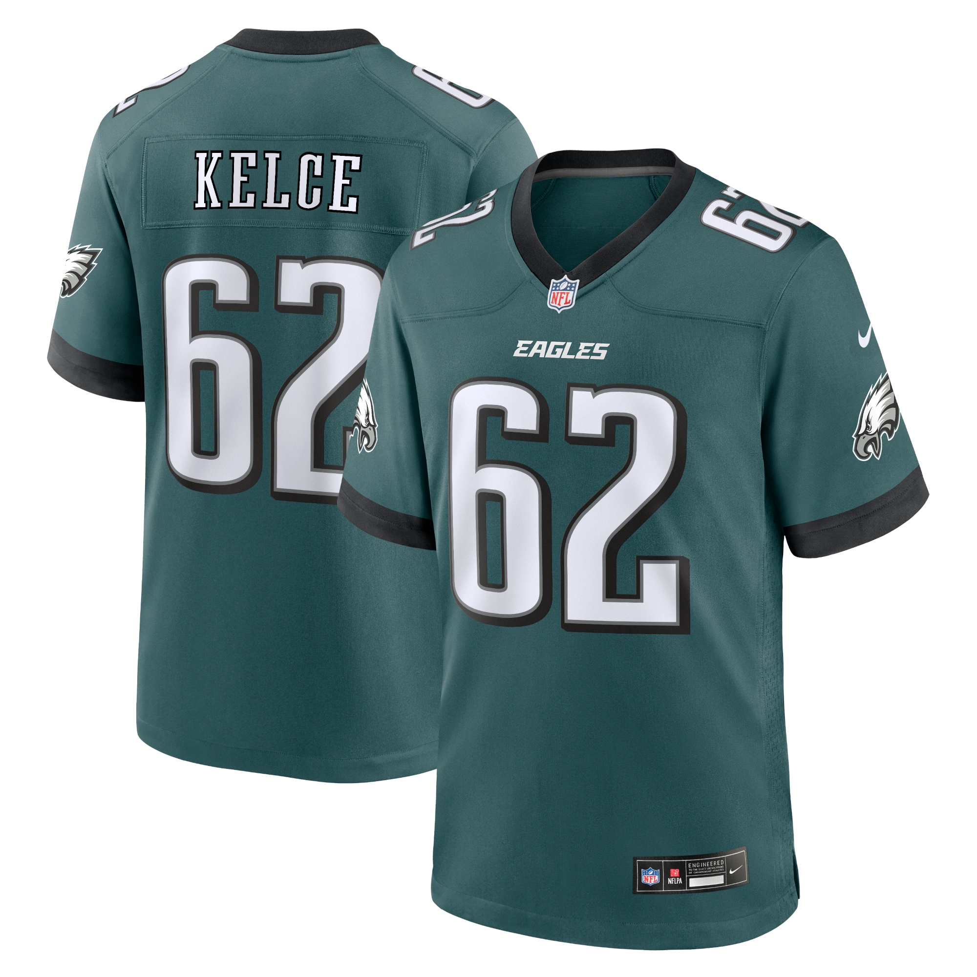 Philadelphia Eagles Jason Kelce Midnight Green Team Game NFL Jersey Men's