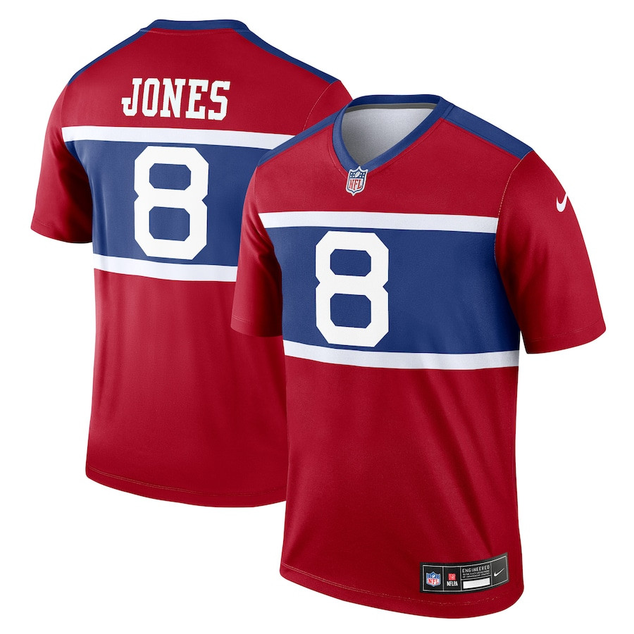 Daniel Jones 8 New York Giants Alternate Legend Player Century Red NFL Jersey Men's
