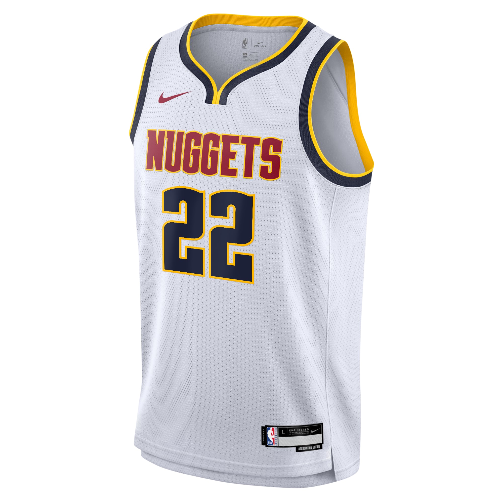 Camiseta Association Swingman de los Denver Nuggets Blanco Zeke Nnaji NBA Jersey Men's
