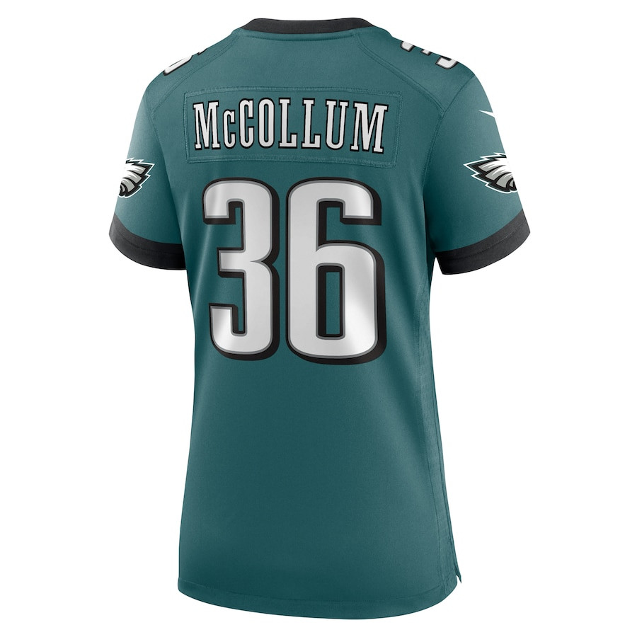 Tristin McCollum 36 Philadelphia Eagles Team Game Midnight Green NFL Jersey Women's