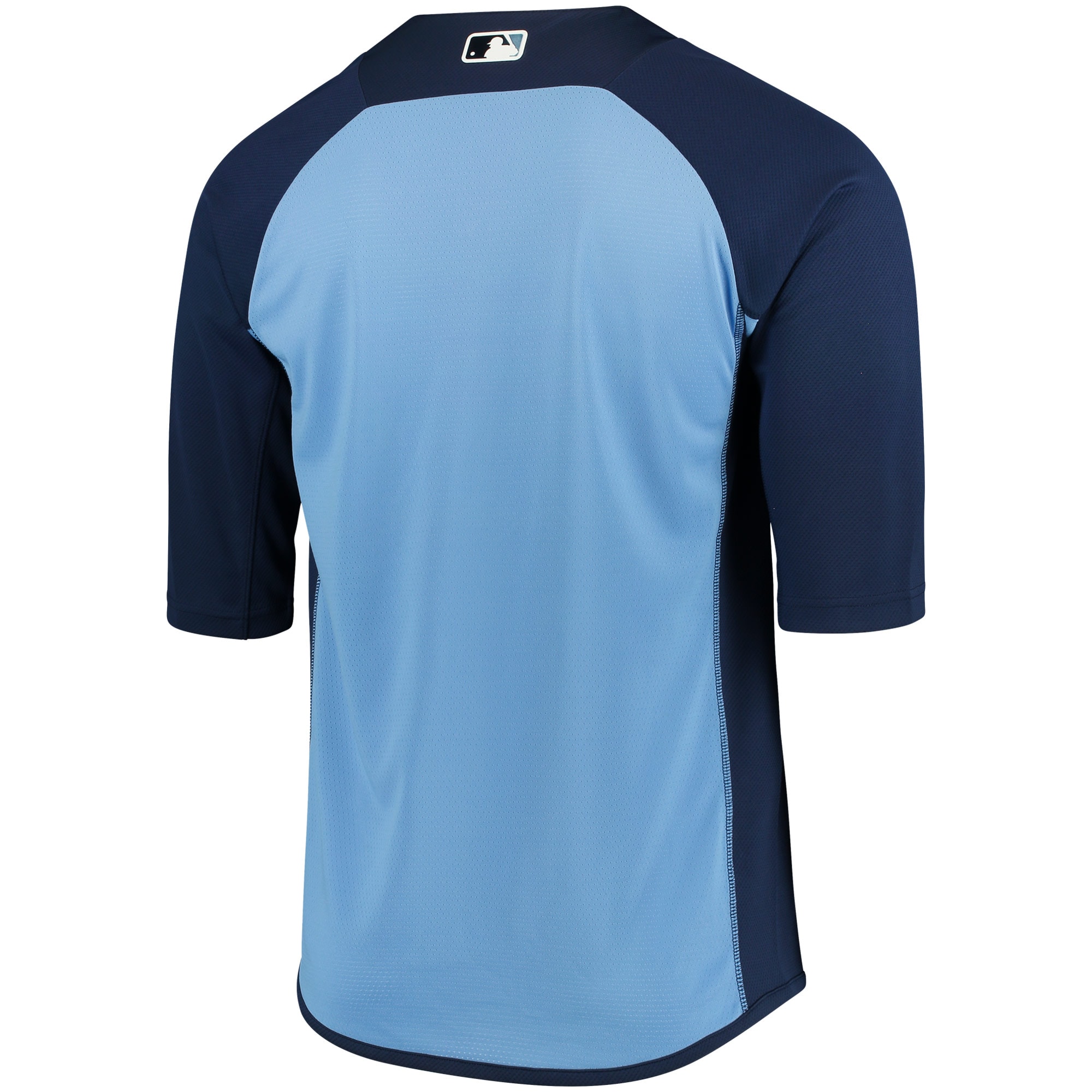 Tampa Bay Rays Majestic Navy/Light Blue Collection On-Field 3/4-Sleeve Batting Practice MLB Jersey Men's