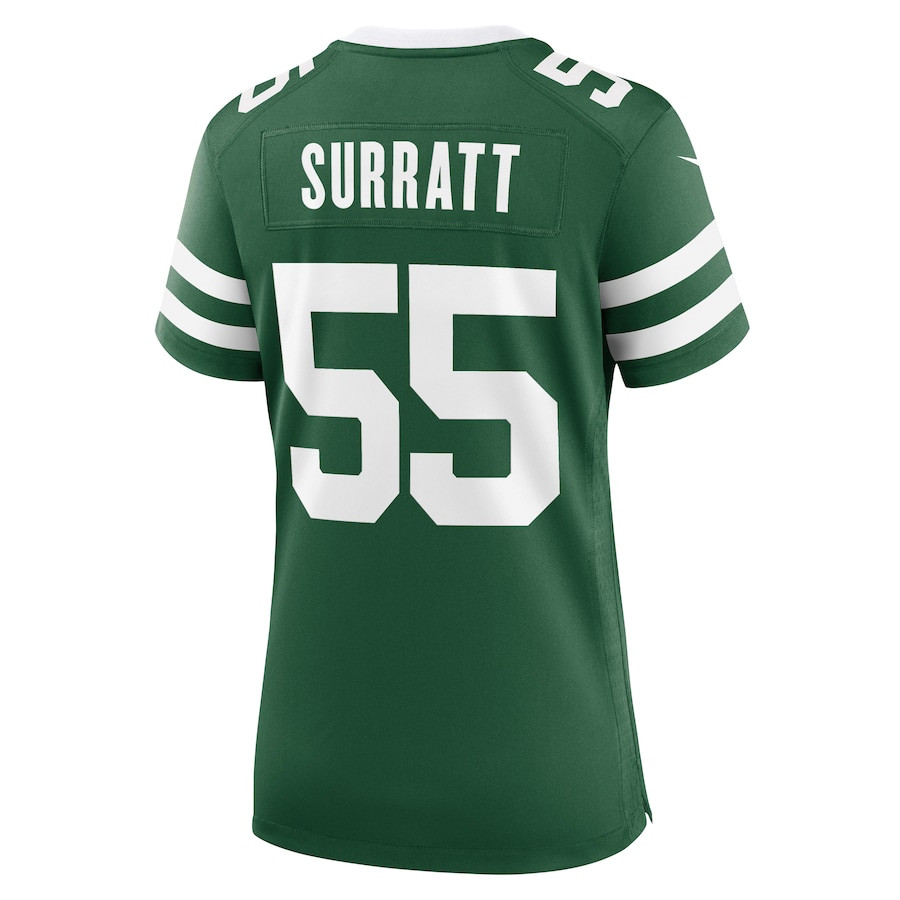 Chazz Surratt 55 New York Jets Team Game Legacy Green NFL Jersey Women's