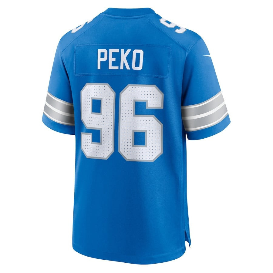 Kyle Peko 96 Detroit Lions Game Blue NFL Jersey Men's