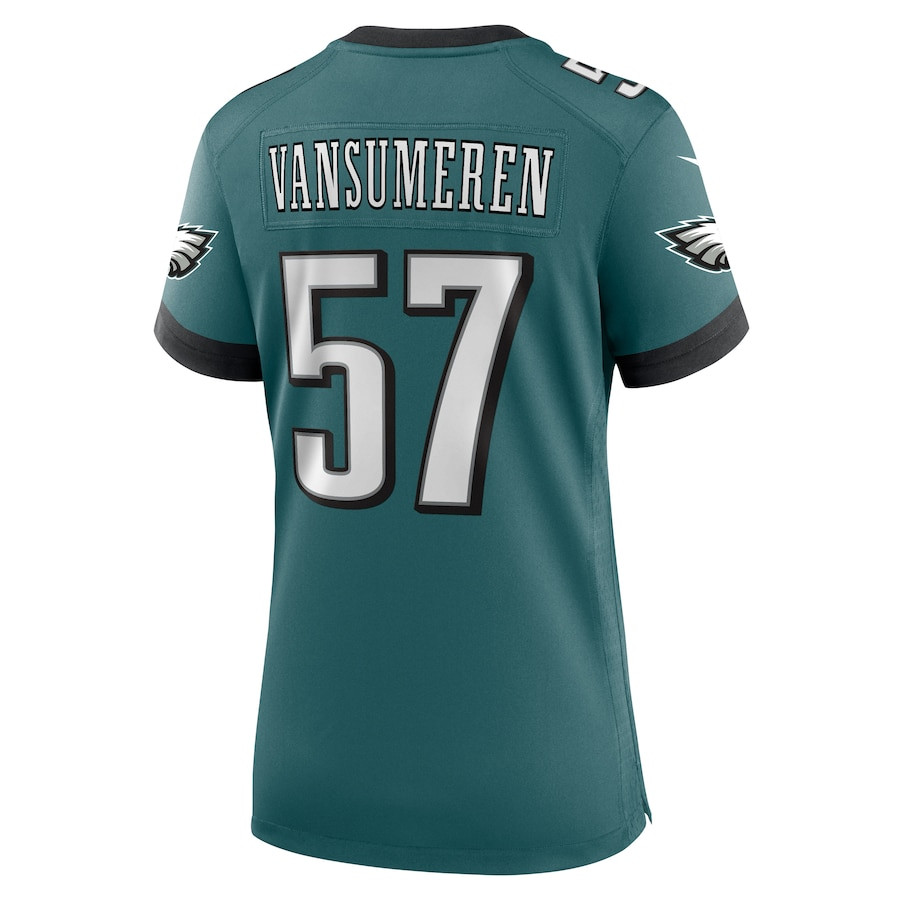 Ben VanSumeren 57 Philadelphia Eagles Team Game Midnight Green NFL Jersey Women's