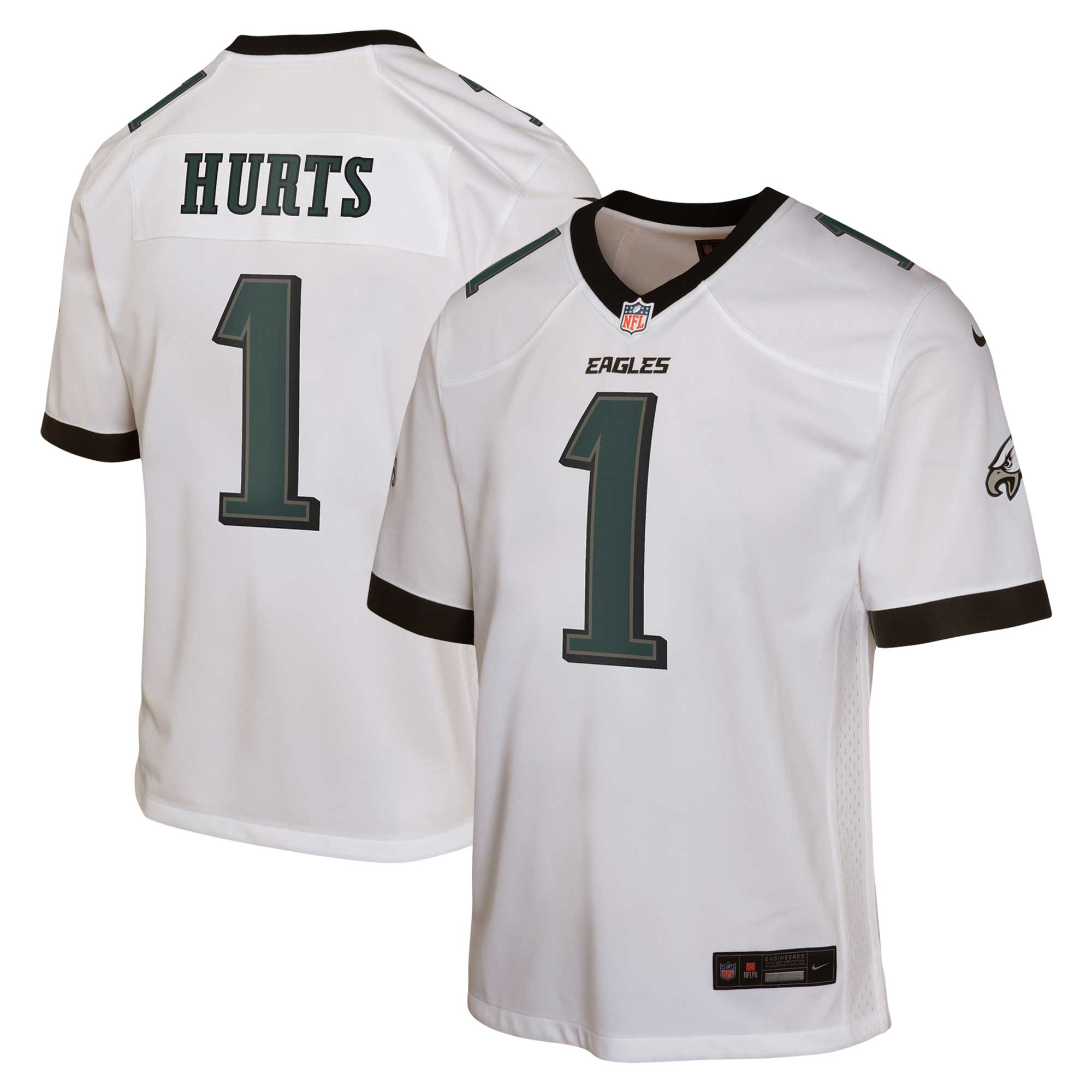 Philadelphia Eagles Jalen Hurts White Game NFL Jersey Youth