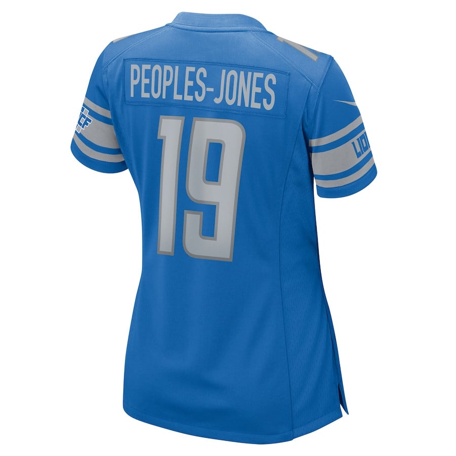 Donovan Peoples-Jones 19 Detroit Lions Game Blue NFL Jersey Women's