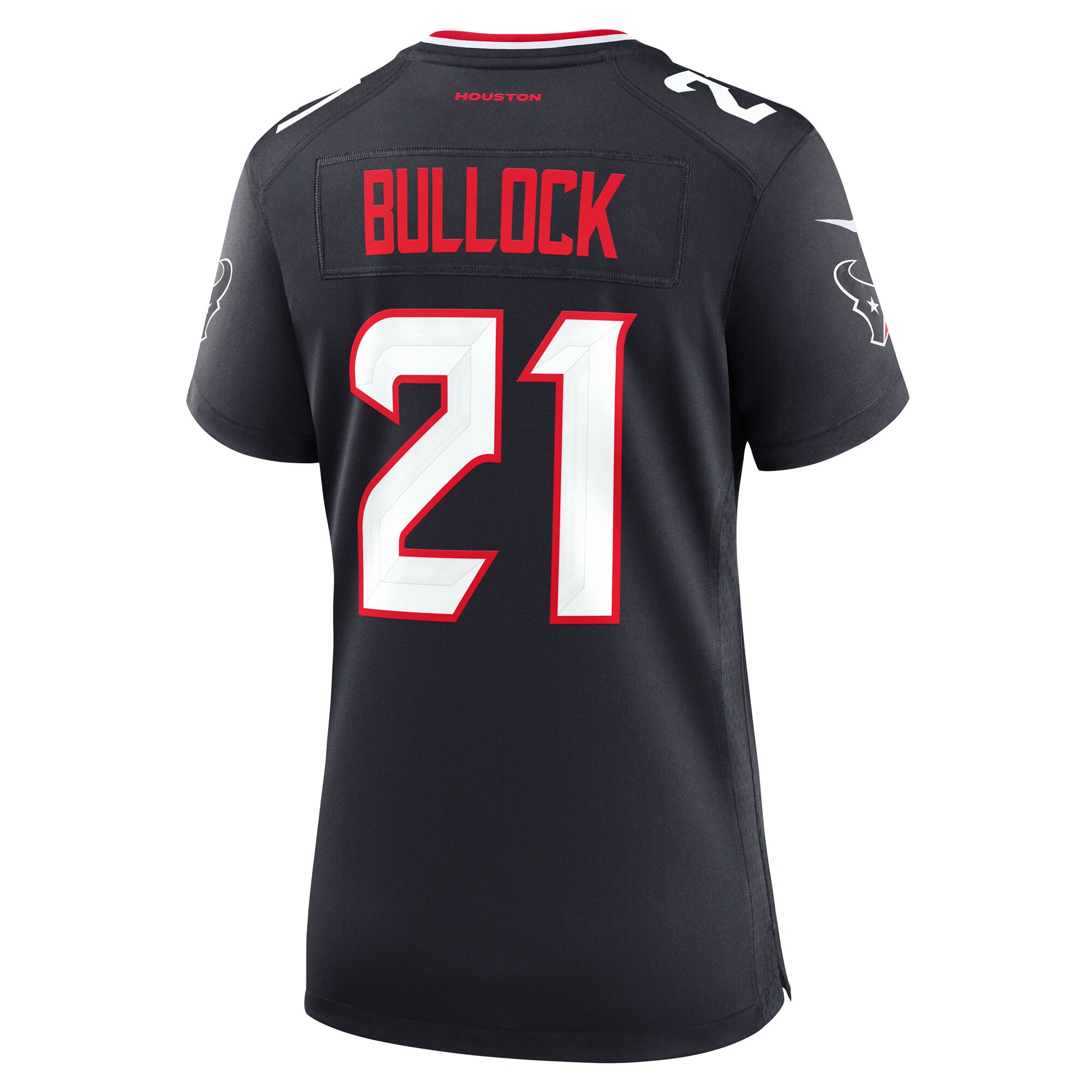 Houston Texans Calen Bullock Navy Team Game NFL Jersey Women's