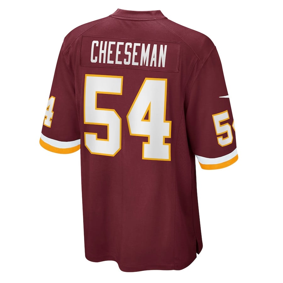 Camaron Cheeseman 54 Washington Commanders Team Game Burgundy NFL Jersey Men's