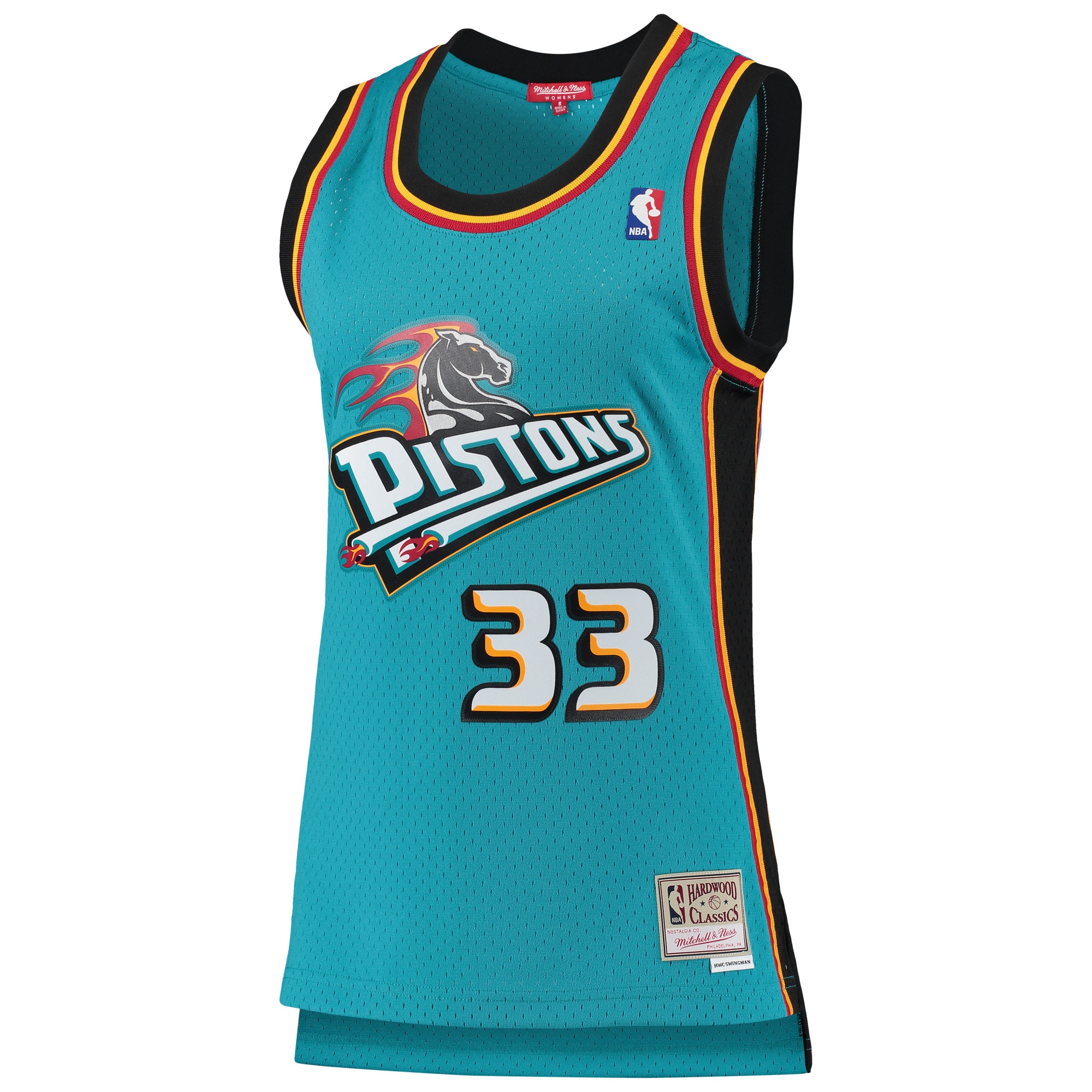 Mitchell Ness Grant Hill Teal Detroit Pistons 1998-99 Hardwood Classics Swingman NBA Jersey Women's