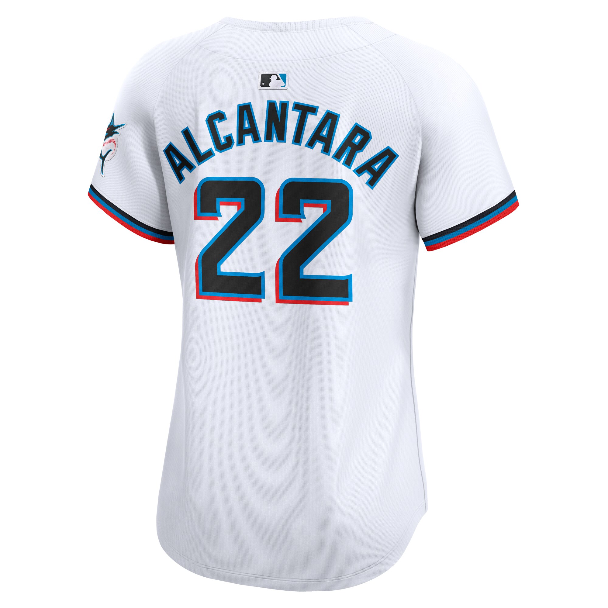 Miami Marlins Sandy Alcantara White Home Limited Player MLB Jersey Women's