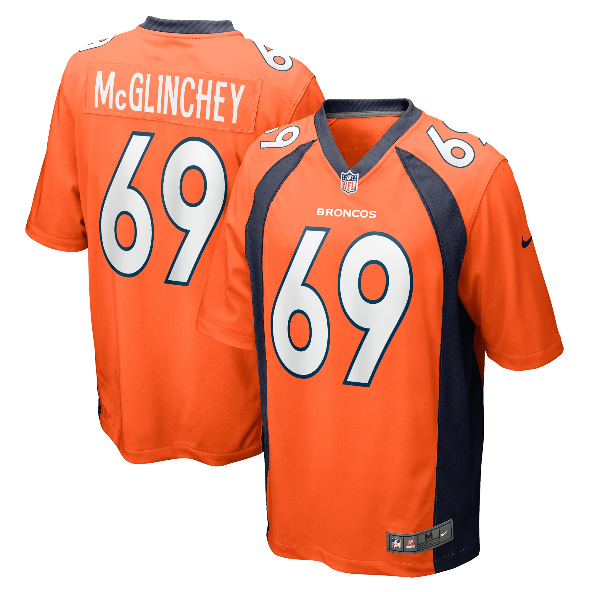 Denver Broncos Mike McGlinchey Orange Game Player NFL Jersey Men's
