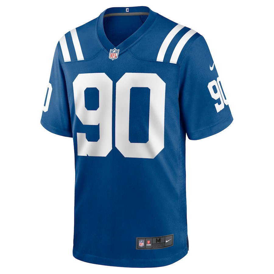 Grover Stewart 90 Indianapolis Colts Game Royal NFL Jersey Men's