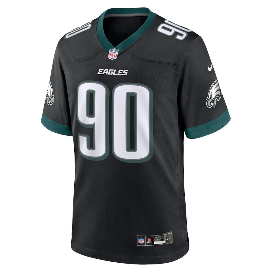 Jordan Davis 90 Philadelphia Eagles Alternate Game Black NFL Jersey Men's