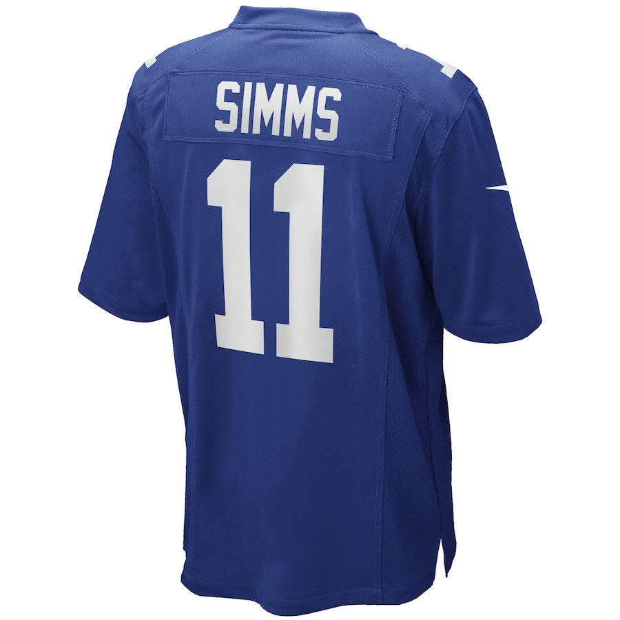 Phil Simms 11 New York Giants Game Retired Royal NFL Jersey Men's
