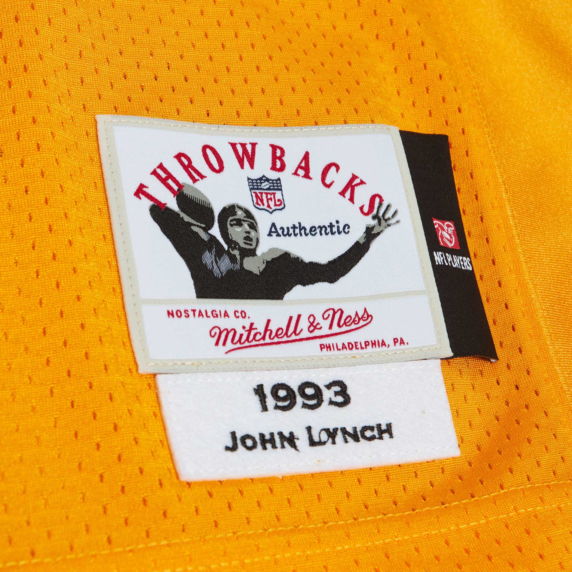 Tampa Bay Buccaneers 1993 John Lynch Mitchell Ness Orange Throwback Retired Player NFL Jersey Men's