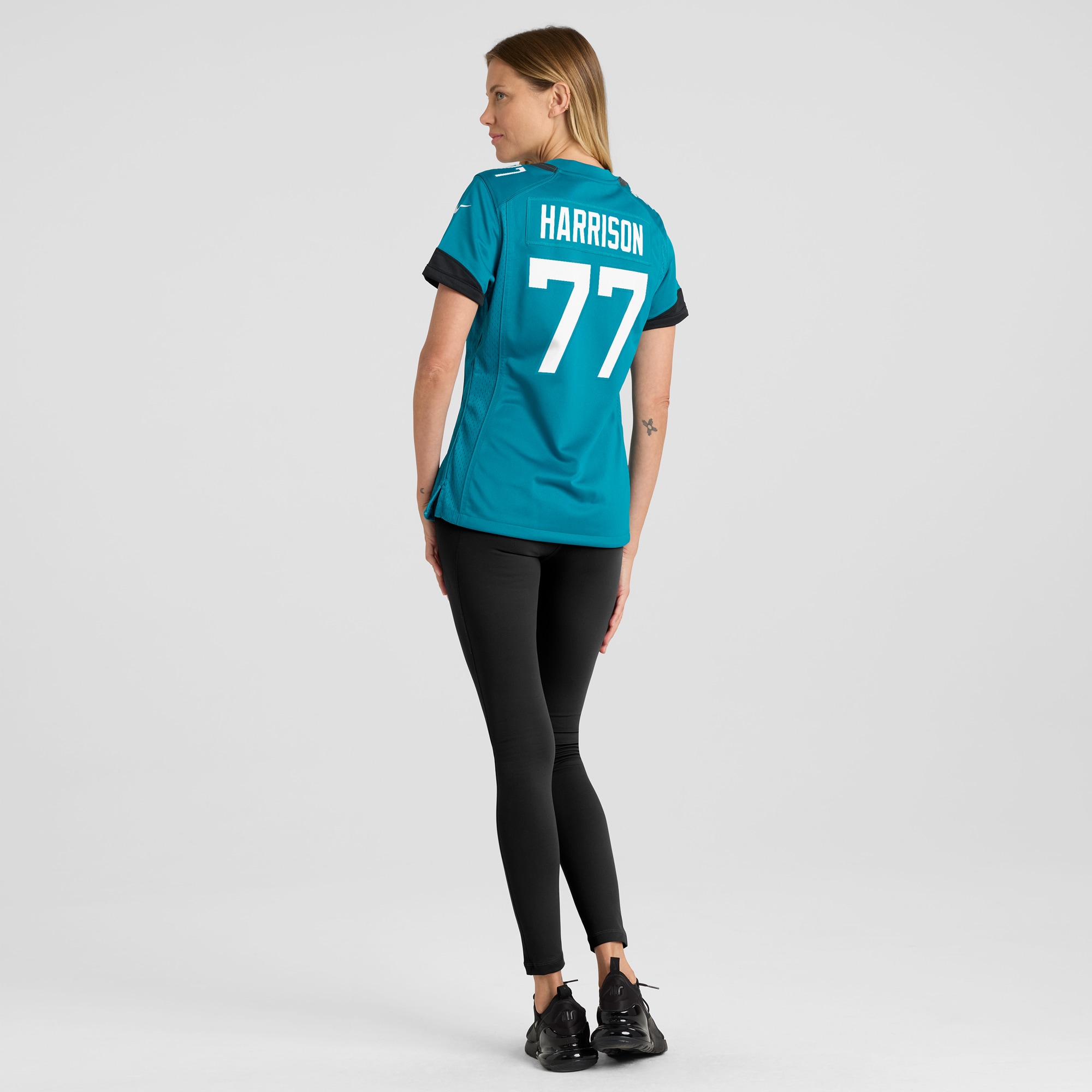 Jacksonville Jaguars Anton Harrison Teal Team Game NFL Jersey Women's