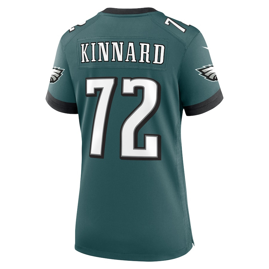Darian Kinnard 72 Philadelphia Eagles Team Game Midnight Green NFL Jersey Women's