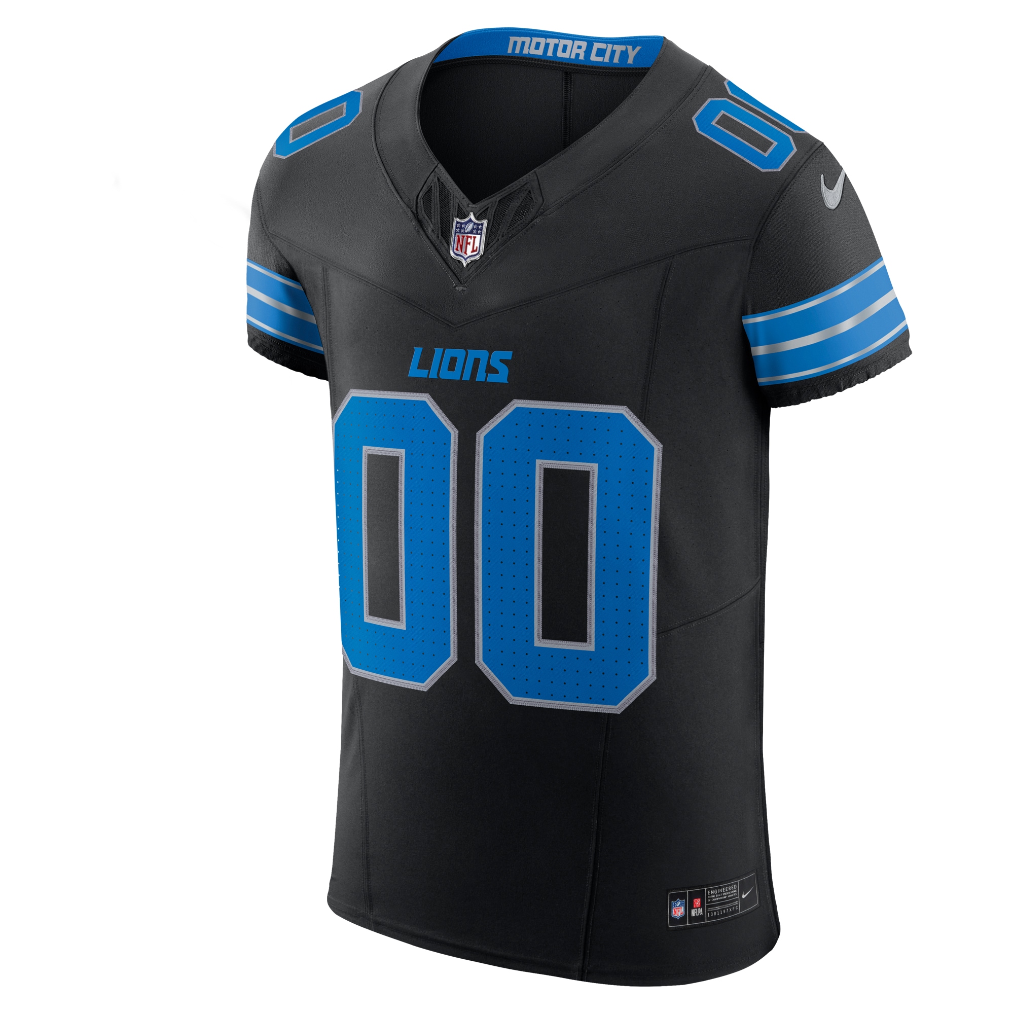 Detroit Lions Black Alternate Vapor F.U.S.E. Elite Custom NFL Jersey Men's