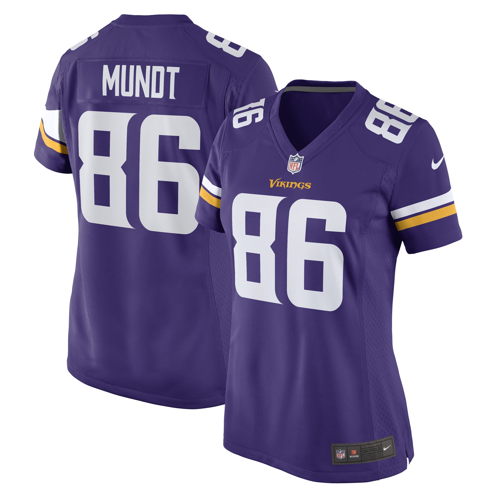 Minnesota Vikings Johnny Mundt Purple Game Player NFL Jersey Women's
