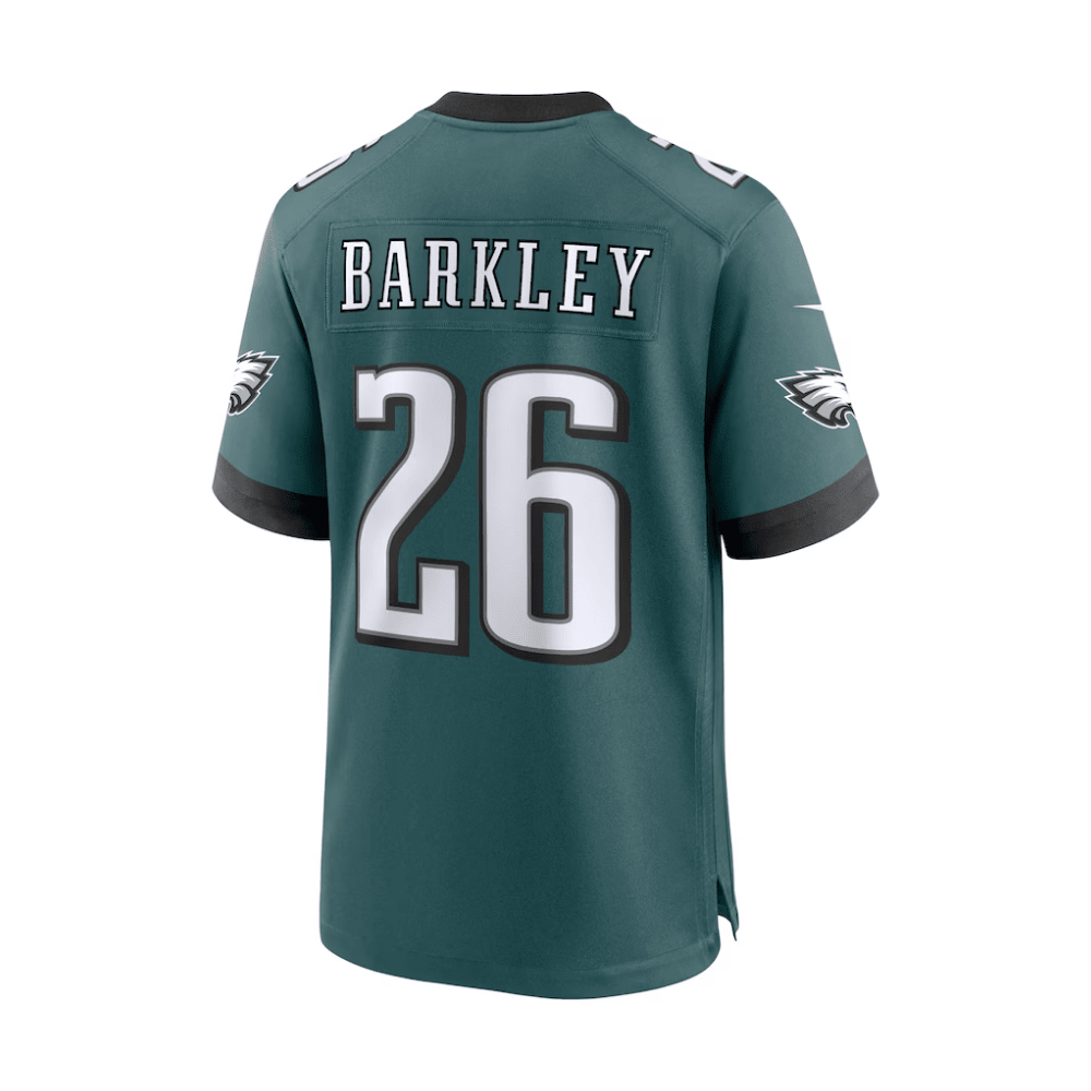 Saquon Barkley 26 Philadelphia Eagles 2025 Pro Bowl Patch Game Midnight Green NFL Jersey Men's