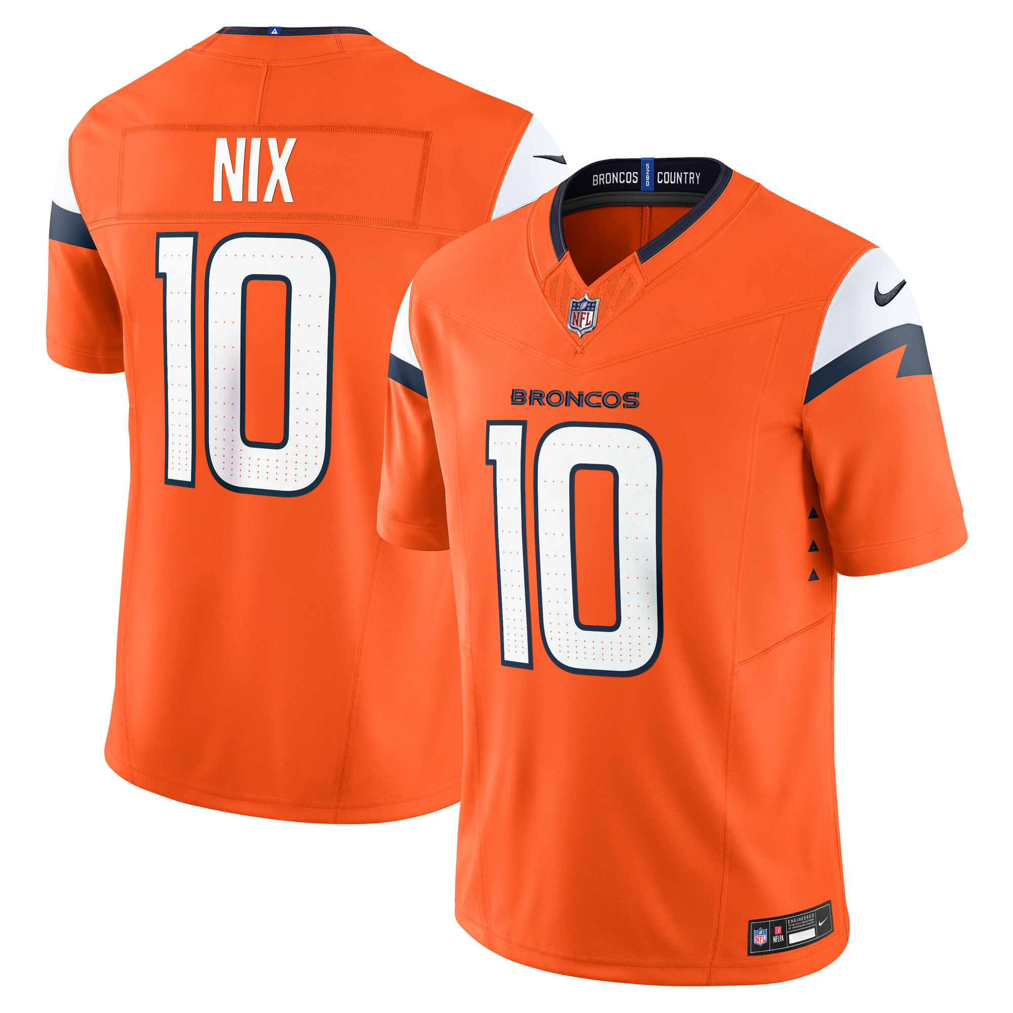 Denver Broncos Bo Nix Orange Vapor F.U.S.E. Limited NFL Jersey Men's