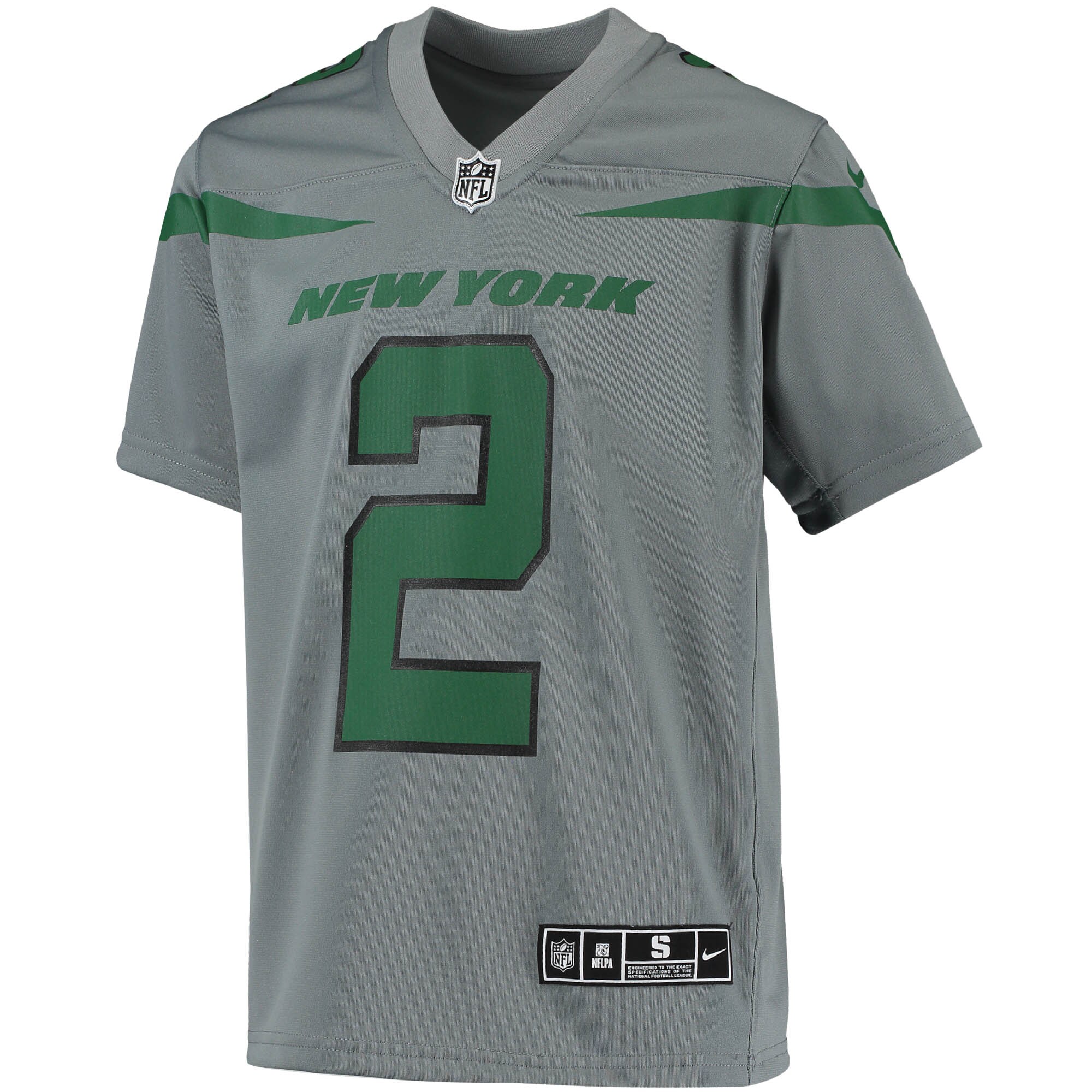 New York Jets Zach Wilson Gray Inverted Team Game NFL Jersey Youth