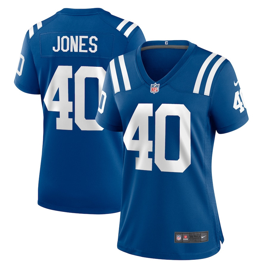 Jaylon Jones 40 Indianapolis Colts Game Royal NFL Jersey Women's